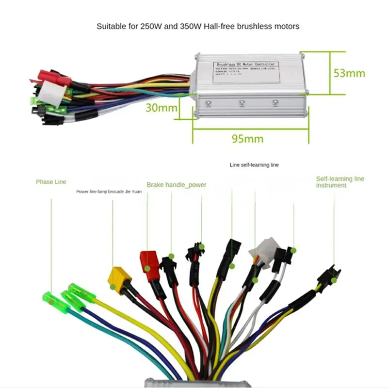 

Комплект контроллера AB31 17A Tri-Mode 36В 48В 350Вт для переоборудования электровелосипеда с дисплеем S830 и курковым дросселем