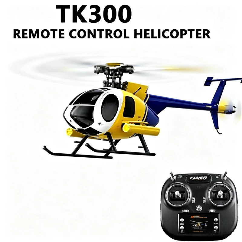 K300 RC Helicopter 6CH Simulation Fighter Model with Optical Flow Positioning One-Button Reverse Flight 360º Tumble Outdoor Toy