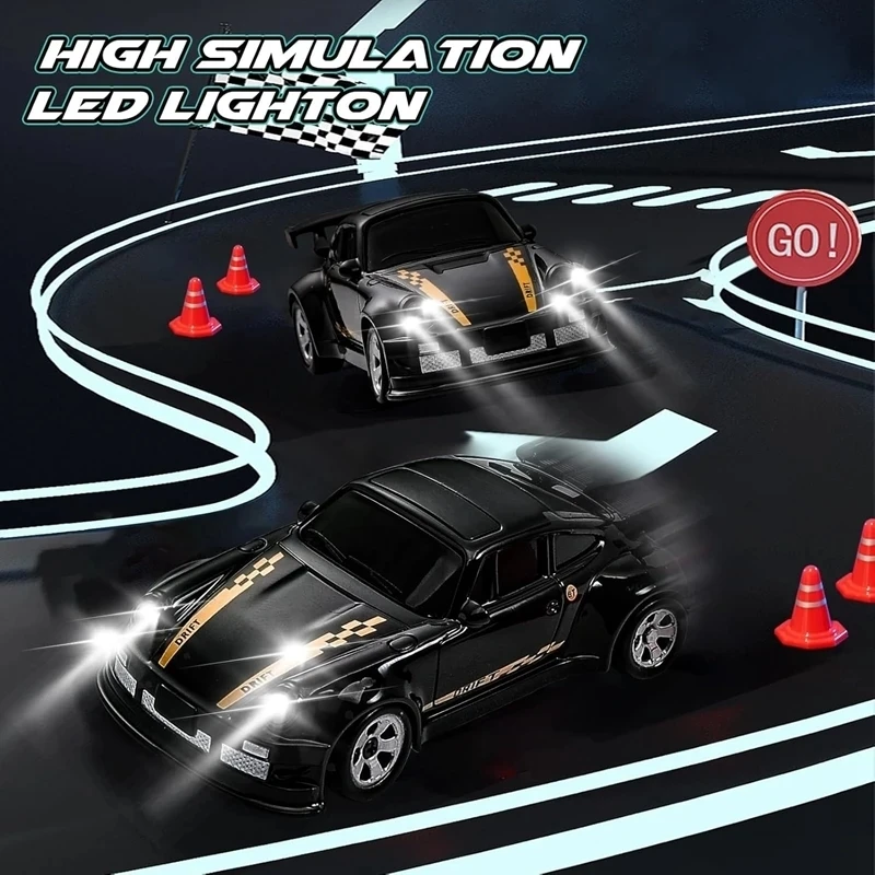 Novo 4wd 2.4ghz rc simulação mini drift carro palma modelo de corrida brinquedos de mesa 1/64 escala carro de controle remoto presente para crianças meninos