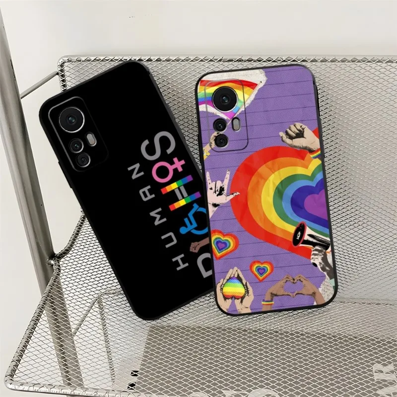 Equality Rainbow Pride Phone Case For Xiaomi 11 13 11T 12 10T 10TPro 10 Pro Lite Ulltra MIX4 CIVI Funda Black Coque