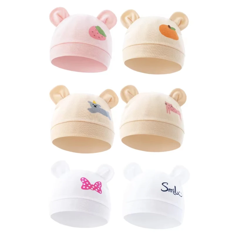 

Universal Cute Ear Baby Turban Cap 0-6Month Newborn Elastic Headscarf Beanie Soft Cotton Infant Indian Hat Kids Hair Accessories