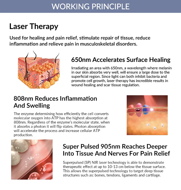 305W Super Pulsed Handheld Cold Laser Therapy Massager, Rechargeable Deep Tissue for Joint Inflammation Treatment