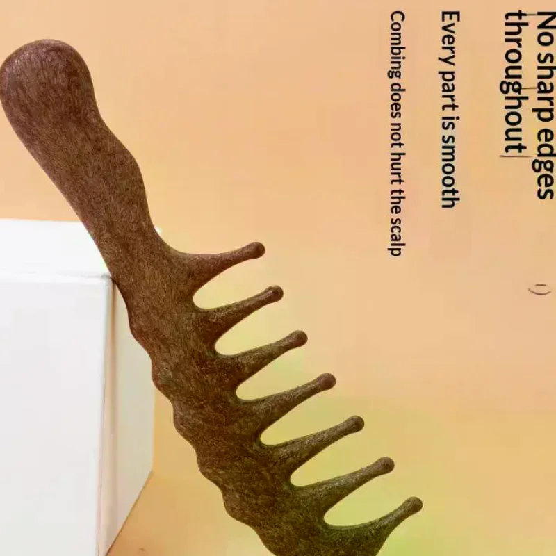 

1 шт., пластиковые расчески для волос из искусственного дерева, массажер с длинными широкими зубьями, расческа для ухода за волосами, бытовой подарок