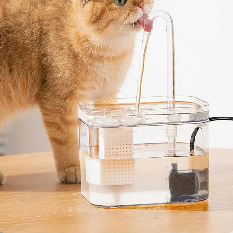 Cat Water Fountain Transparent Cat Bowls Cat Fountain Silent Recirculating Water Flow For Cats And Dogs Multiple Pet