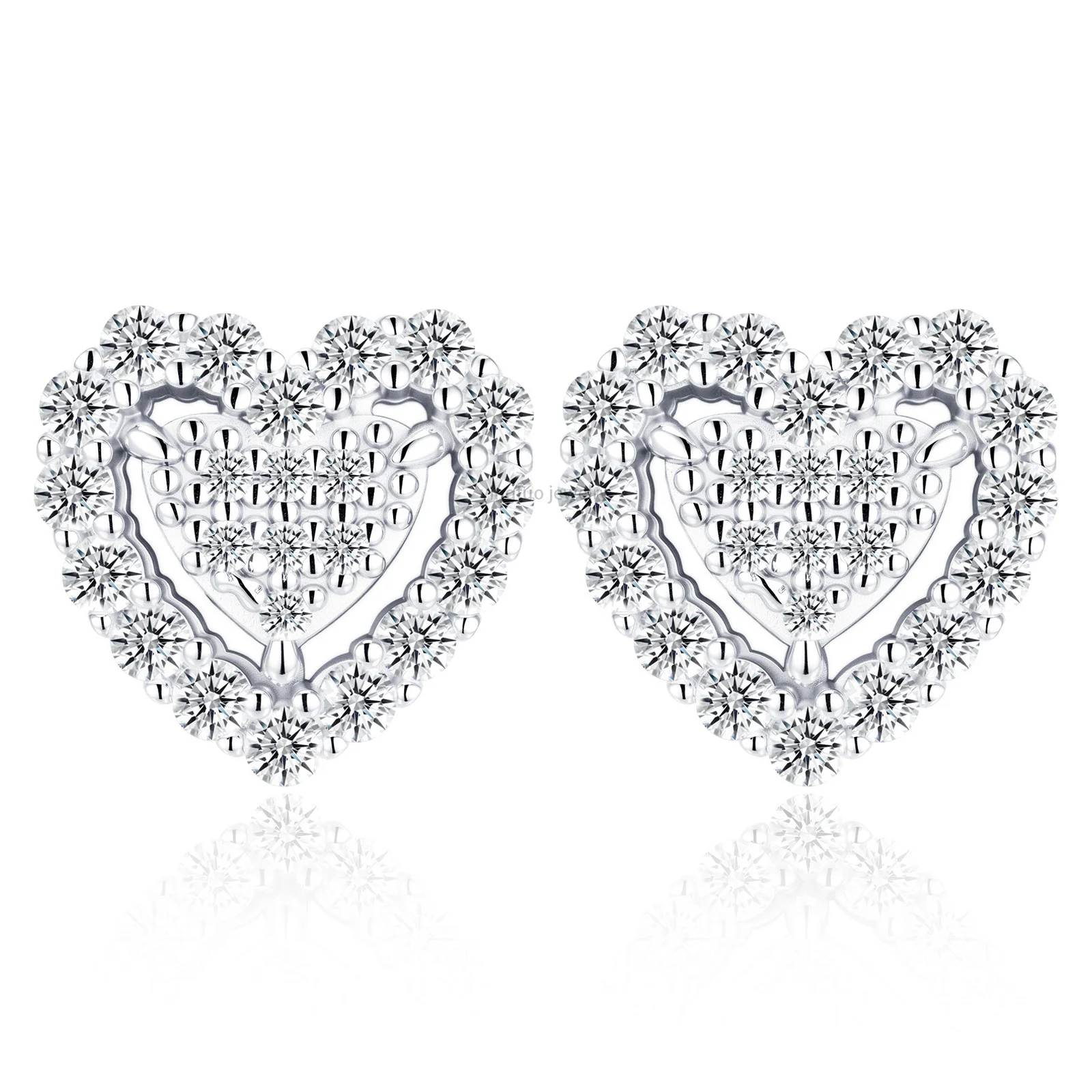 WZ YINGTUO 925 Sterling Silver Round Cut Diamond Earrings