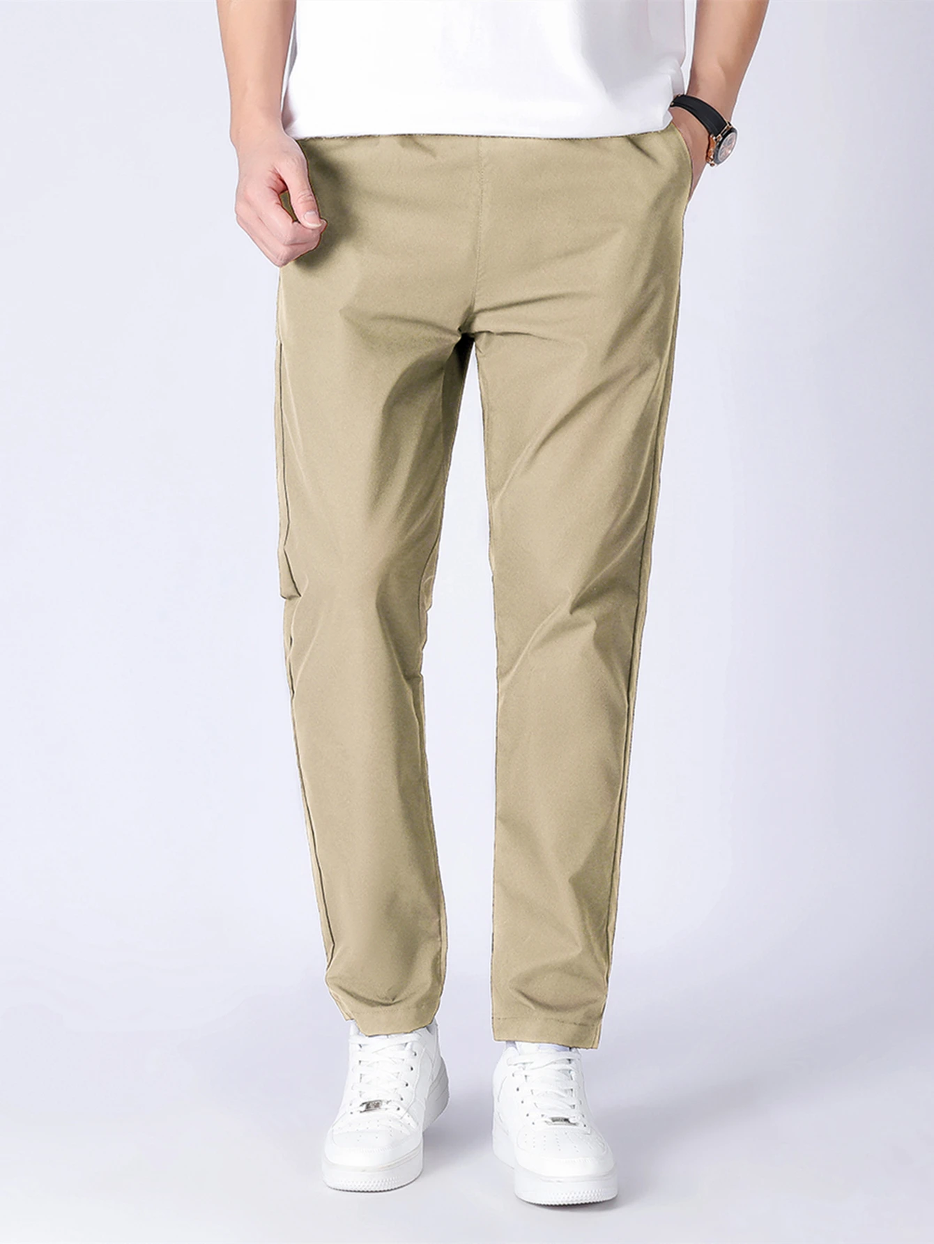 

Sports Men'S Summer Youth Students 2023 New Ice Thin Straight Tube Quick Drying Pants Boy Casual 9-Point Trousers