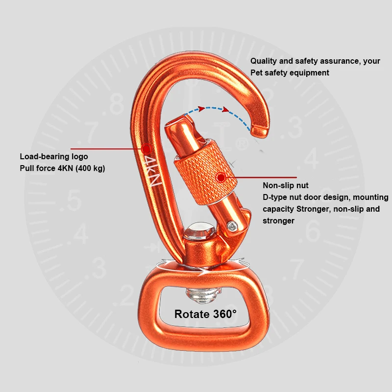 Carabiner, 25kn load-bearing (about 5620 pounds) O-shaped carabiner, suitable for rock climbing and mountaineering