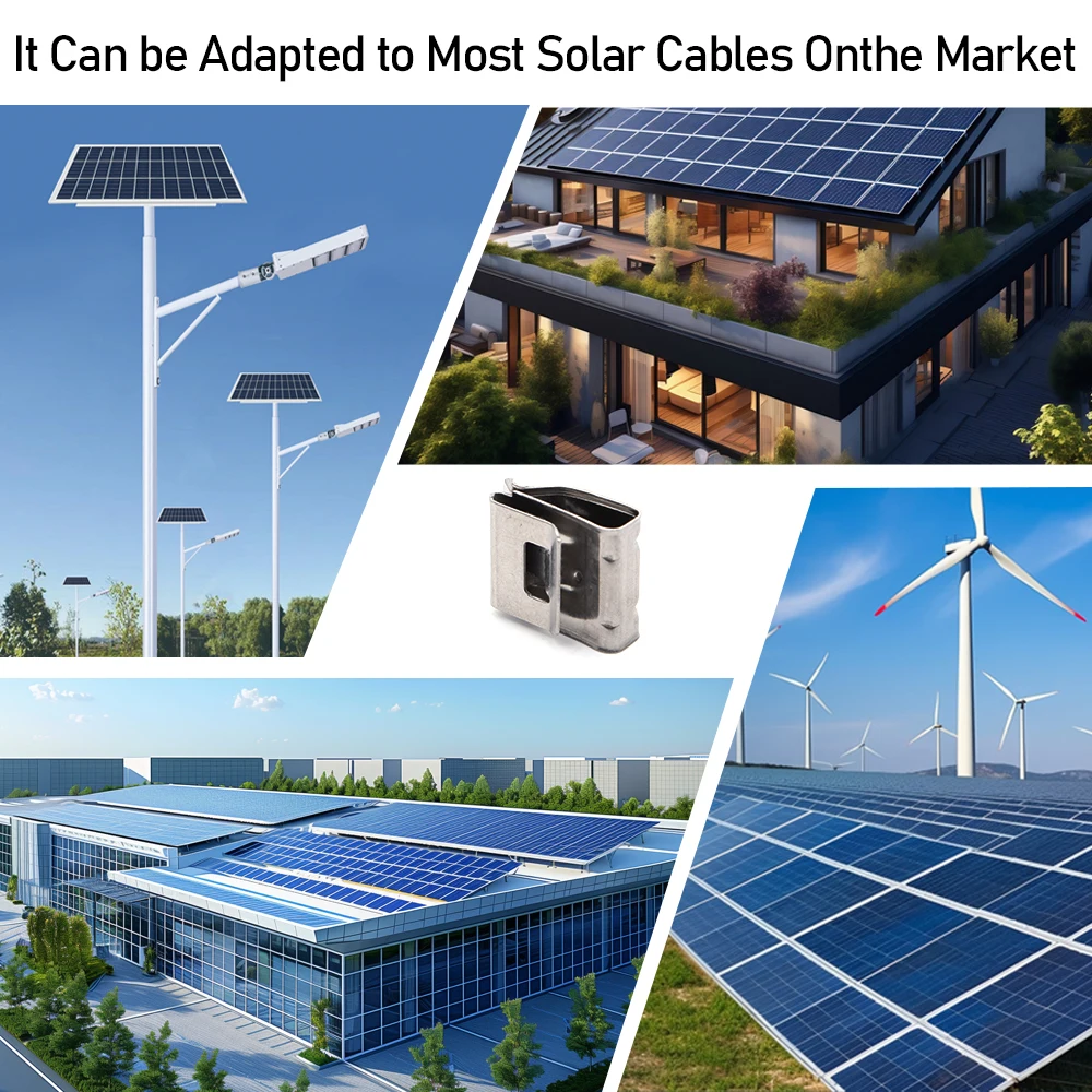 10pcs Solar Photovoltaic Cable Clamp Stainless Steel Cable Trailer Clamps Clip Solar Street Light Wiring Cable Clamp