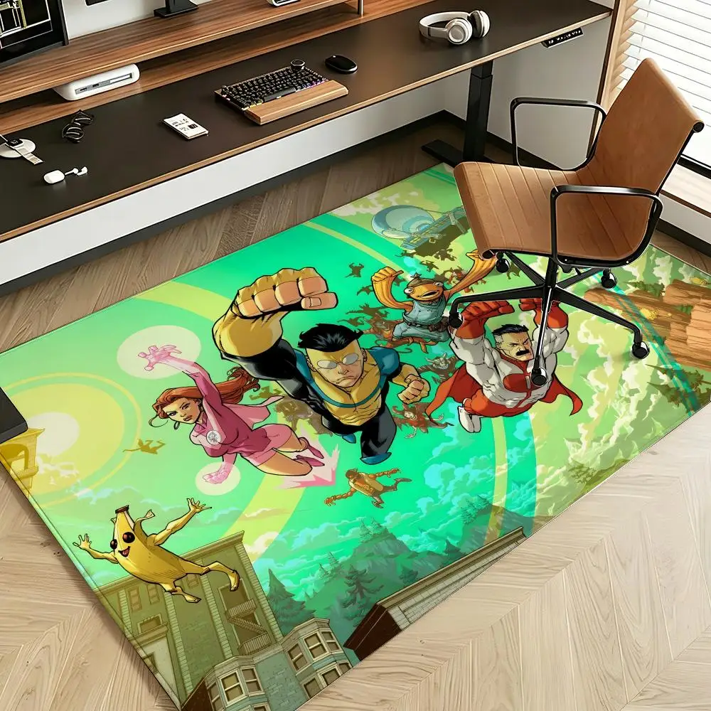 Animation I-Invincible H-Hero Floor Mat Soft Flannel Floor Mat  Suitable for Entryways, Living Rooms, Bedrooms, and Bathrooms