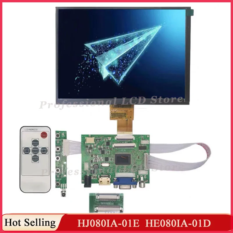 Original 8 Inch LCD HE080IA-01D HJ080IA-01E Screen 1024*768 HE080IA-01F Tablet HD LCD Display Screen With HDMI VGA Driver Board