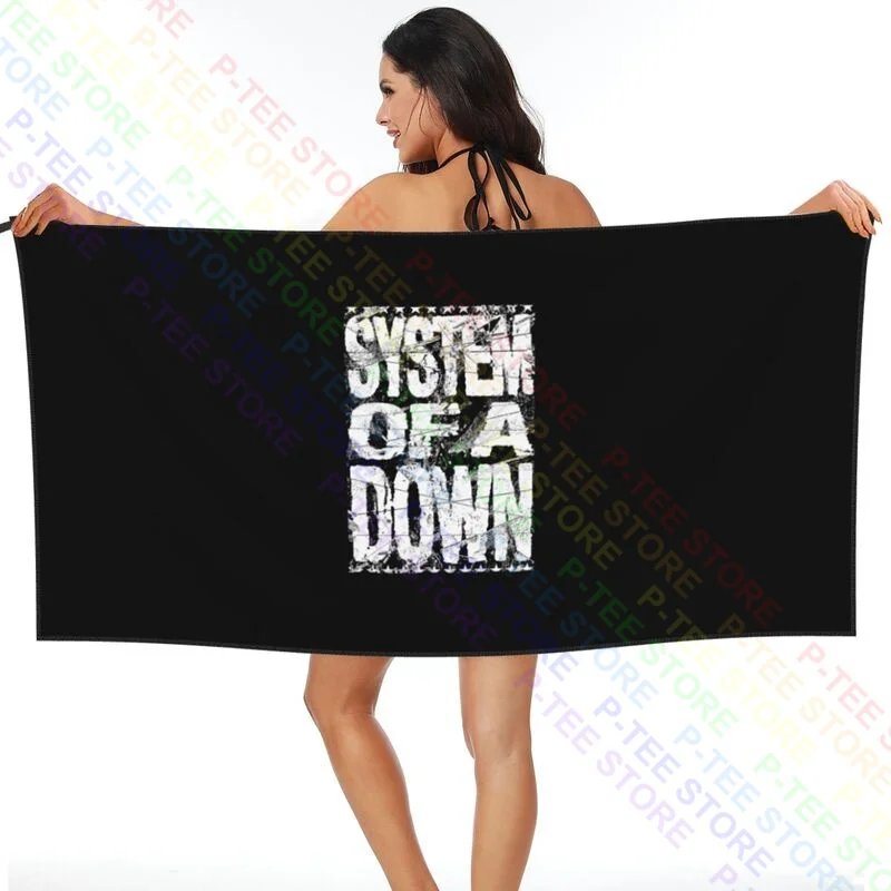 A Down Distressed Shattered Logo Quick dry Towel Soft No Fading Superfine fiber