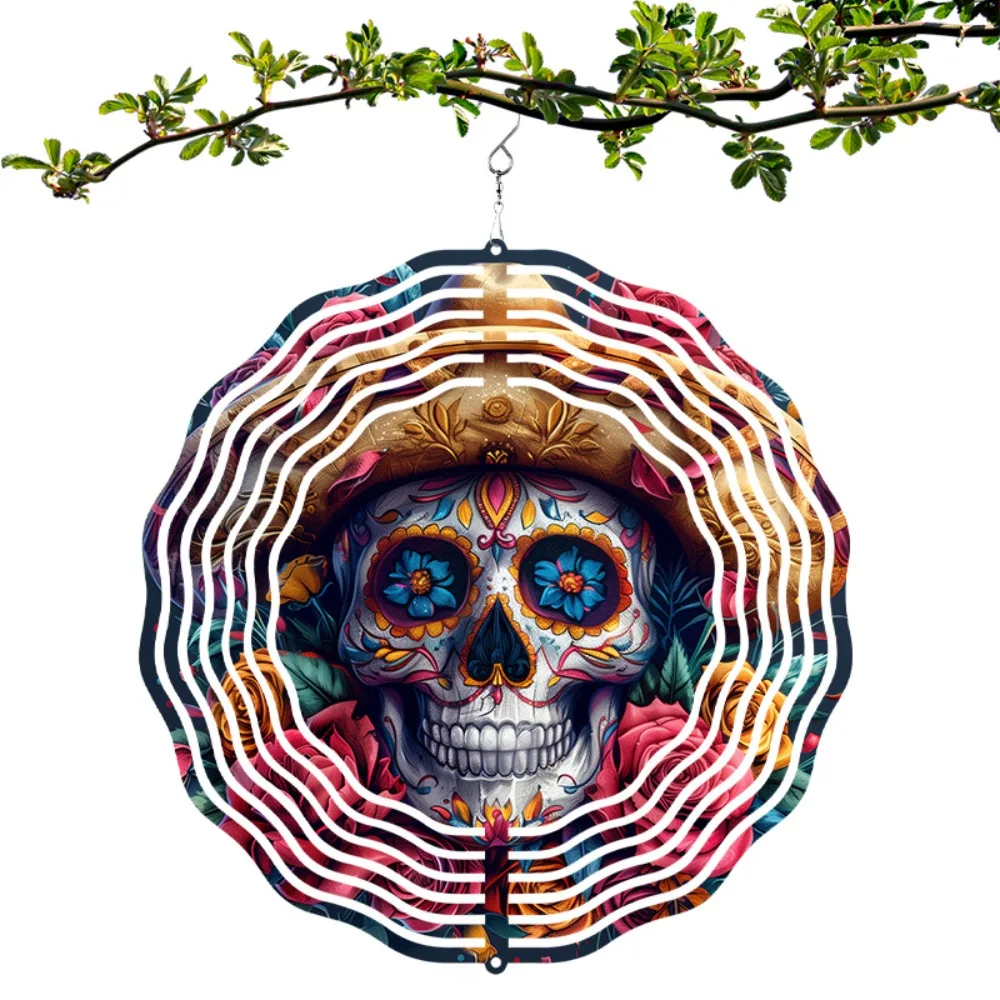 

Garden Metal Windmill Skeleton with Straw Hat Wind Spinner Yard Art