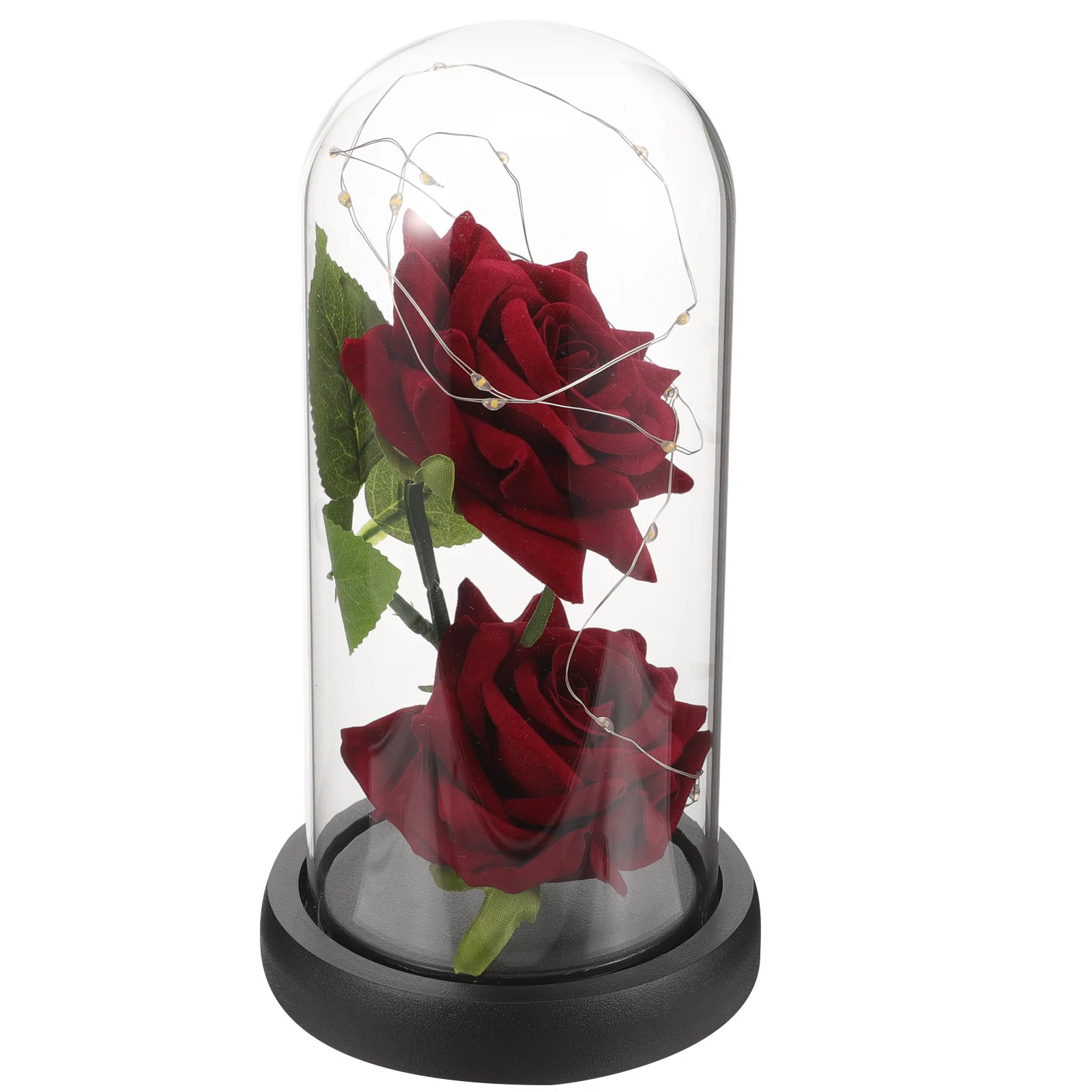 

Infinite Love LED Rose in Glass Dome Beautiful Home Decor Gift Rose in Glass Dome Gifts for Mothers Day Flower Lamp