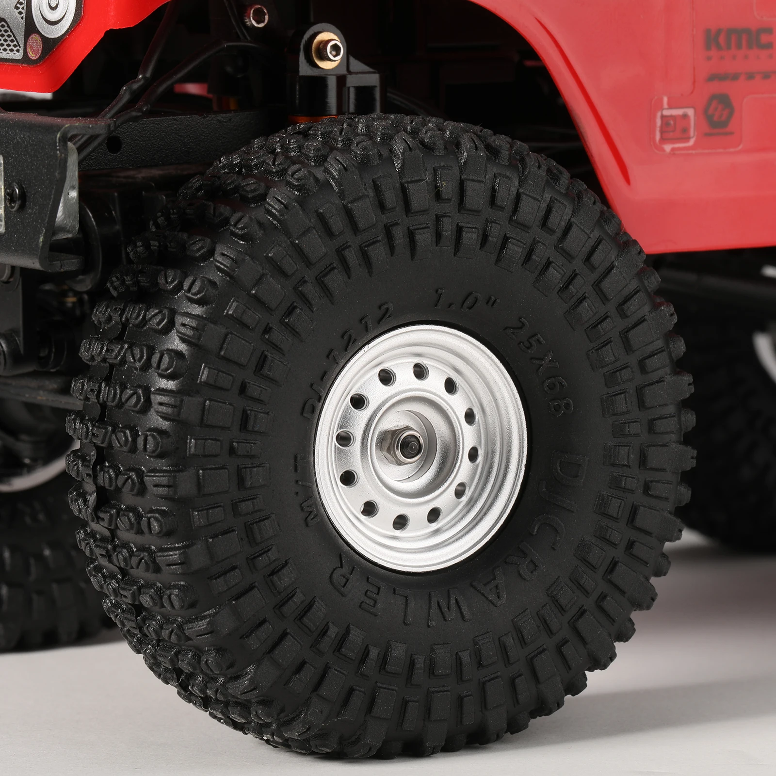 DJC 1.0 Beadlock koło miękkie lepkie opony zestaw klasyczne Retro TRX4M 1/18 1/24 gąsienica RC osiowe SCX24 FCX24 RC ulepszenie samochodu