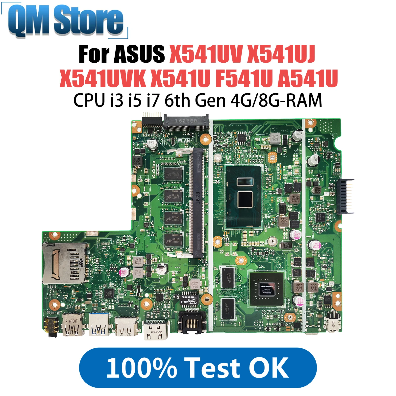 

X541UV Laptop Motherboard For ASUS X541UJ X541UVK X541U F541U A541U Mainboard I3 I5 I7 CPU GT920M 4GB/8GB RAM