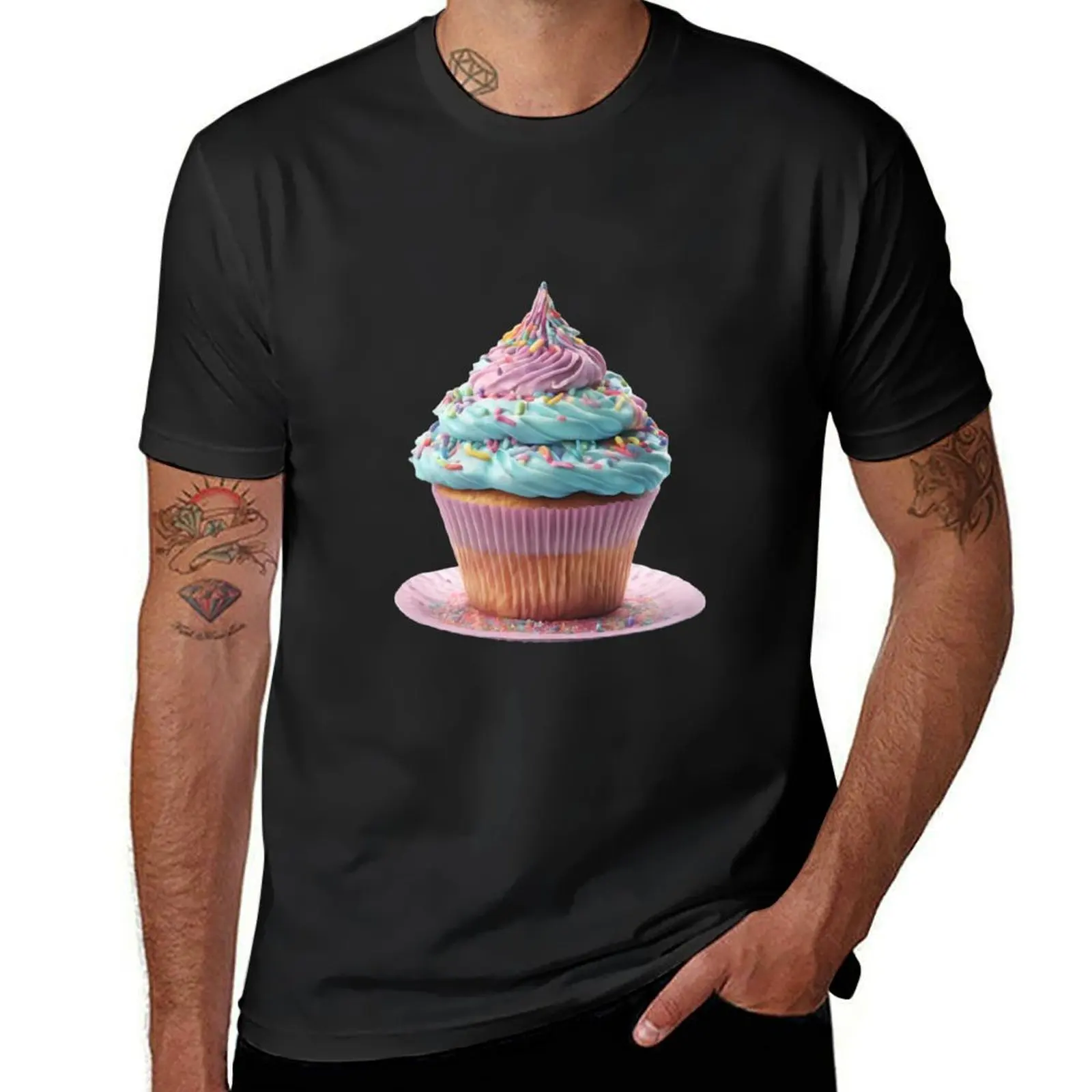 Cupcake for real Baking Lovers, sugar frosting, food T-Shirt cute clothes hippie clothes blacks customizeds men graphic t shirts