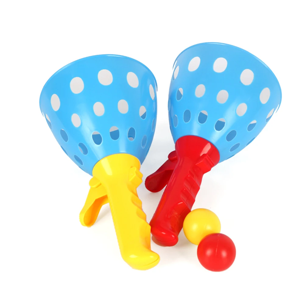 

Double Toss Ball Toy Set 2 Brackets 2 Balls Lightweight Portable Kids Fun Birthday Gift Catch Game Bounce Spring