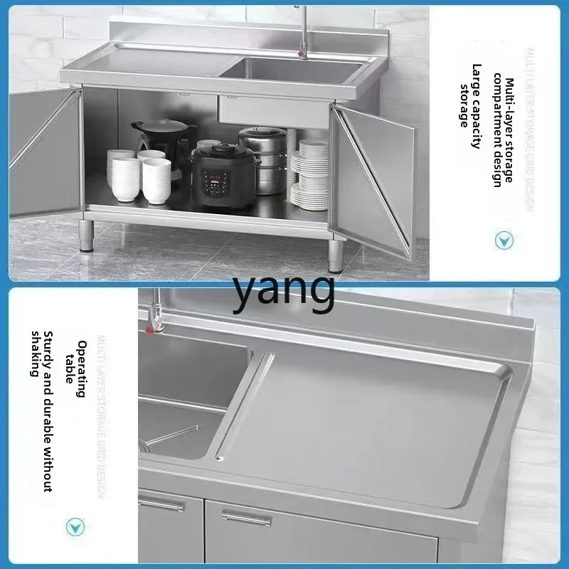 Ltt Stainless Steel Sink Commercial Double Basin Draining Operation Table Household Vegetable Washing Sink