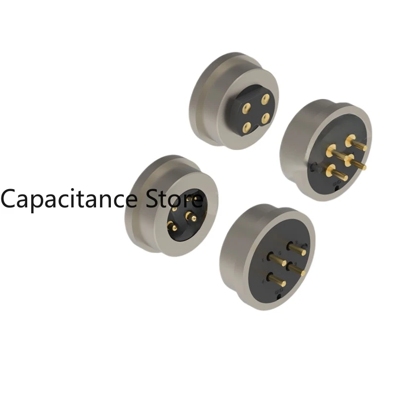 10PCS 5 4 3 2 1 pin circular magnetic suction connector male and female charging contact spring top  probe pogo