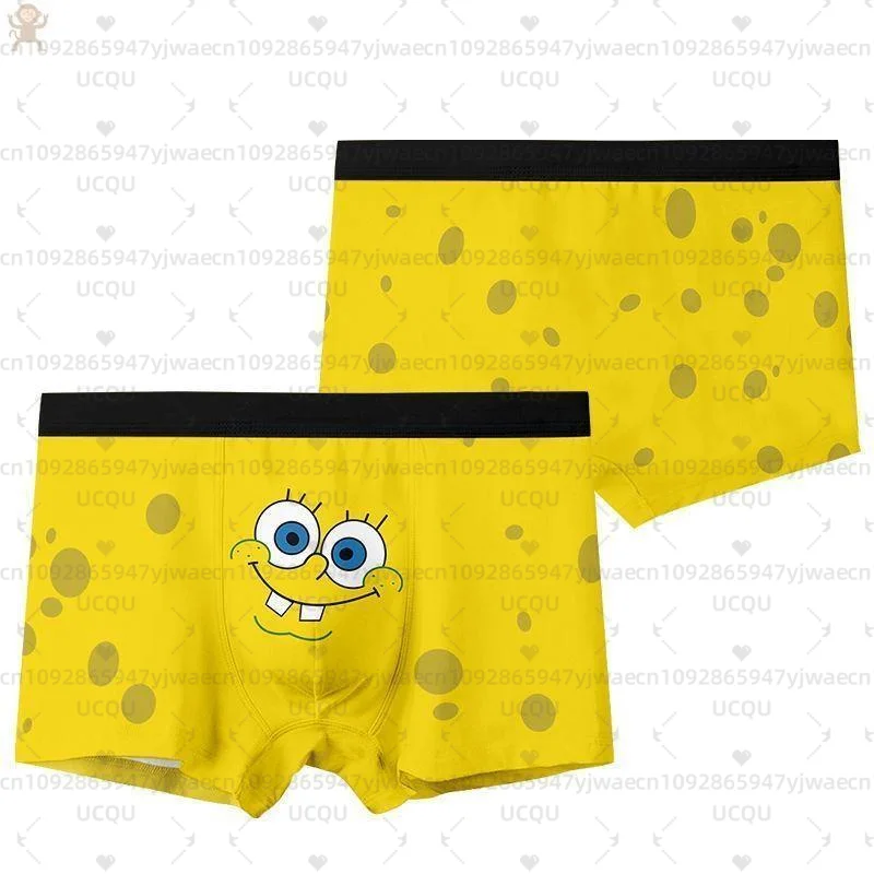 

2026 New SpongeBob SquarePants Kawaii Couple Underwear Boxer Shorts For Men Panty Matching Cute Christmas Girlfriend Gift