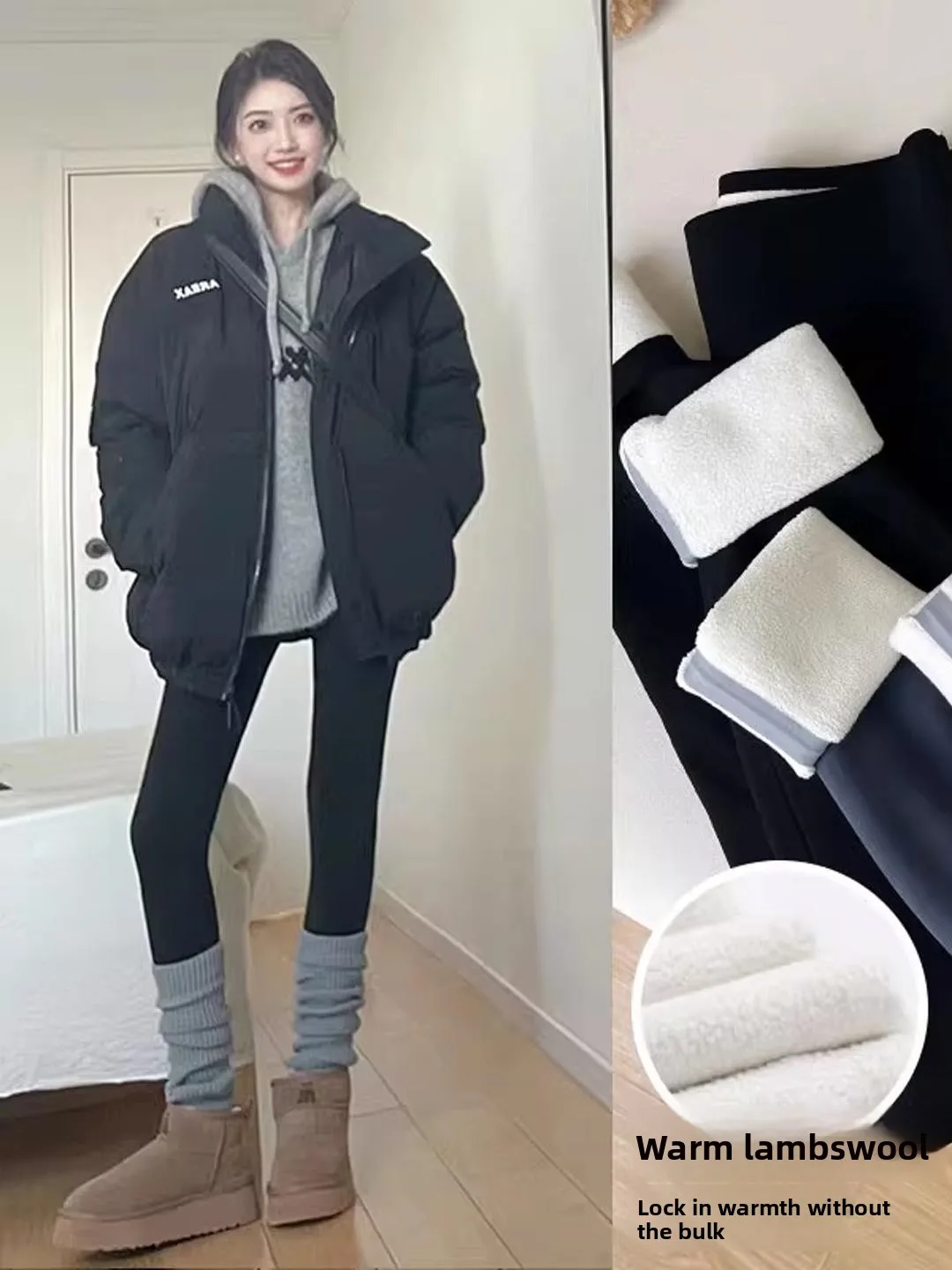 

High Waist Thiened Fce Yoga Pants Women's Outerwear Autumn Winter Warm Cotton Pants Tight Fit Lamb Velvet Base Pants