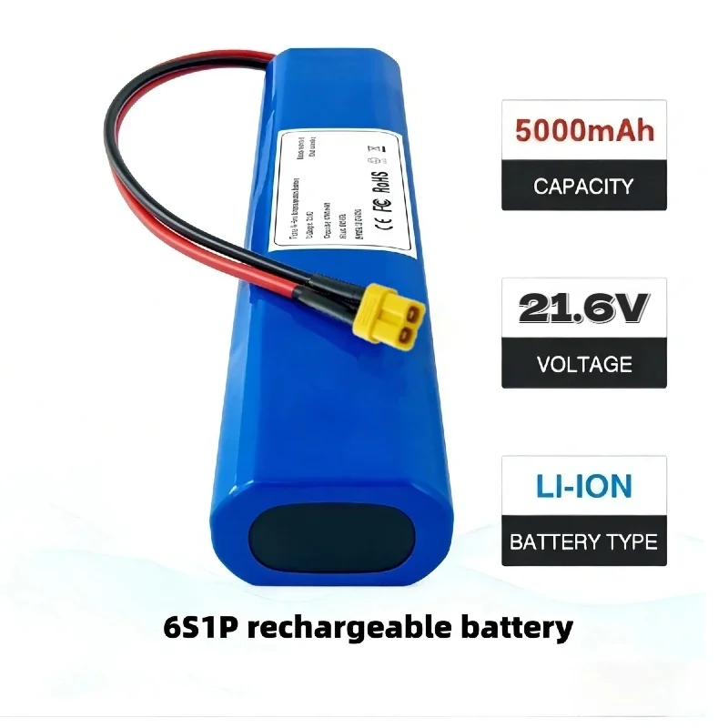 High-Capacity 6S1P 21.6V 5000mAh Battery – Rechargeable Li-ion Long Lasting Power Supply for Power Tools & Garden Equipment