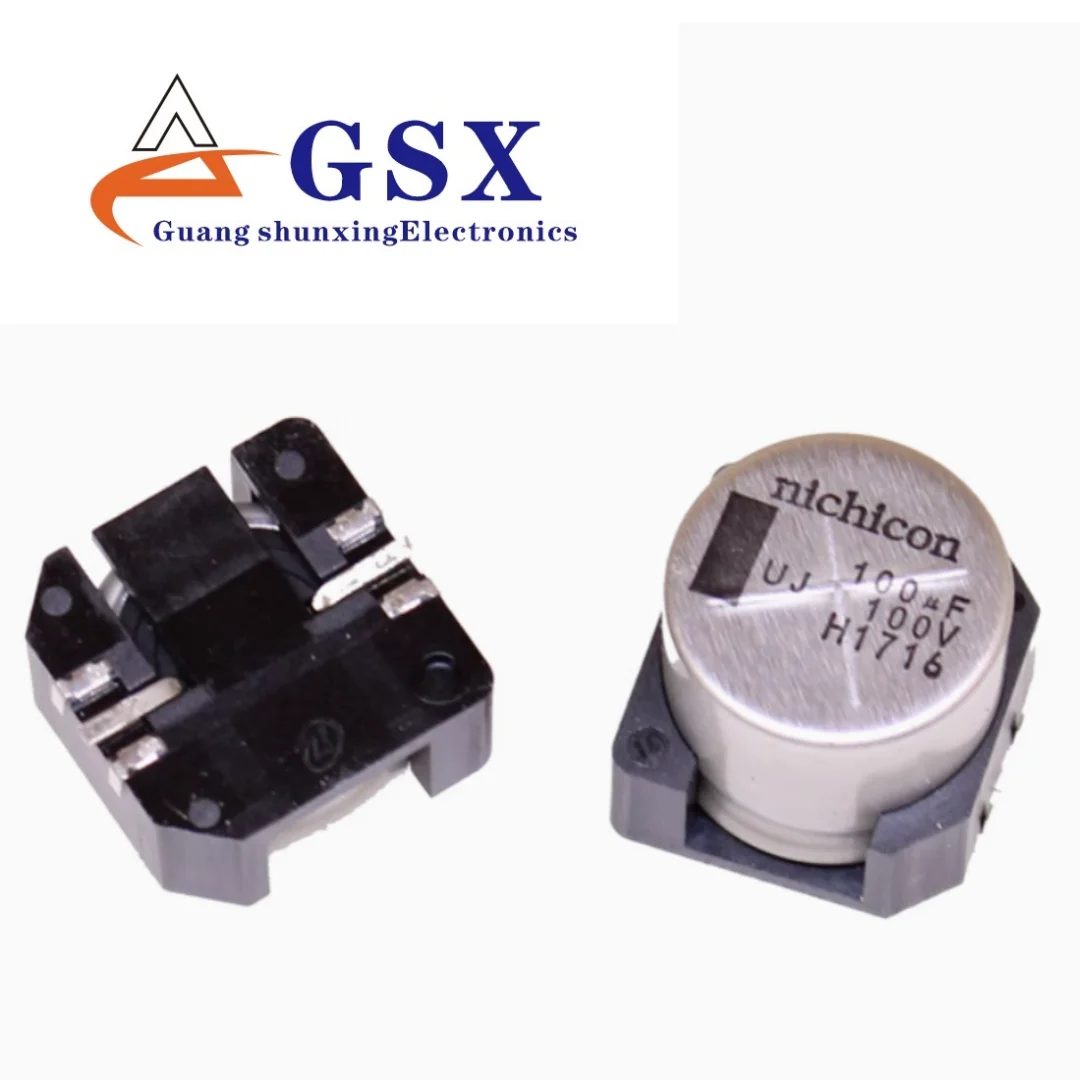 

Imported SMD 100v100uf 16 * 16 Nichicon UUJ2A101MNL1MS surface mount aluminum electrolytic capacitor
