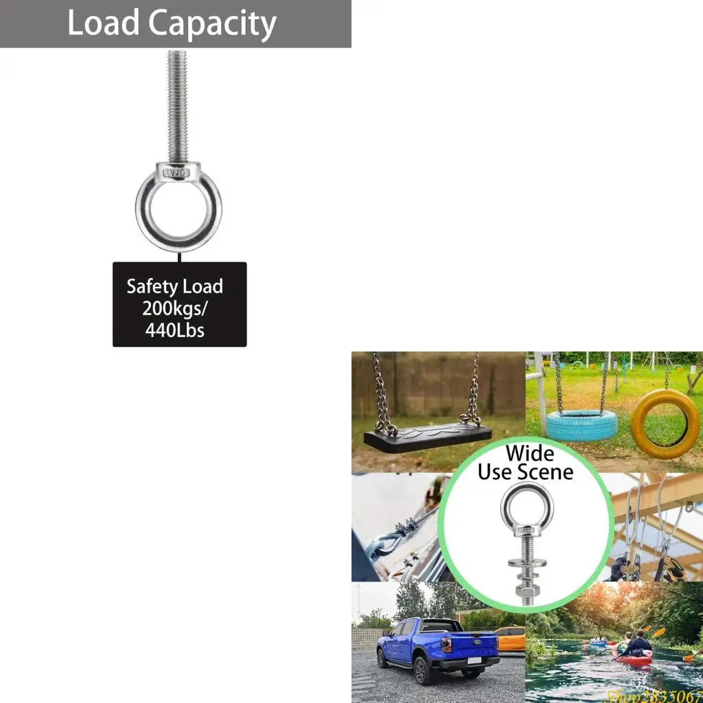 

Коррозионностойкий удлиненный винт с проушиной M10X50 мм. Стальной подъемный болт с проушиной для безопасной нагрузки. Набор