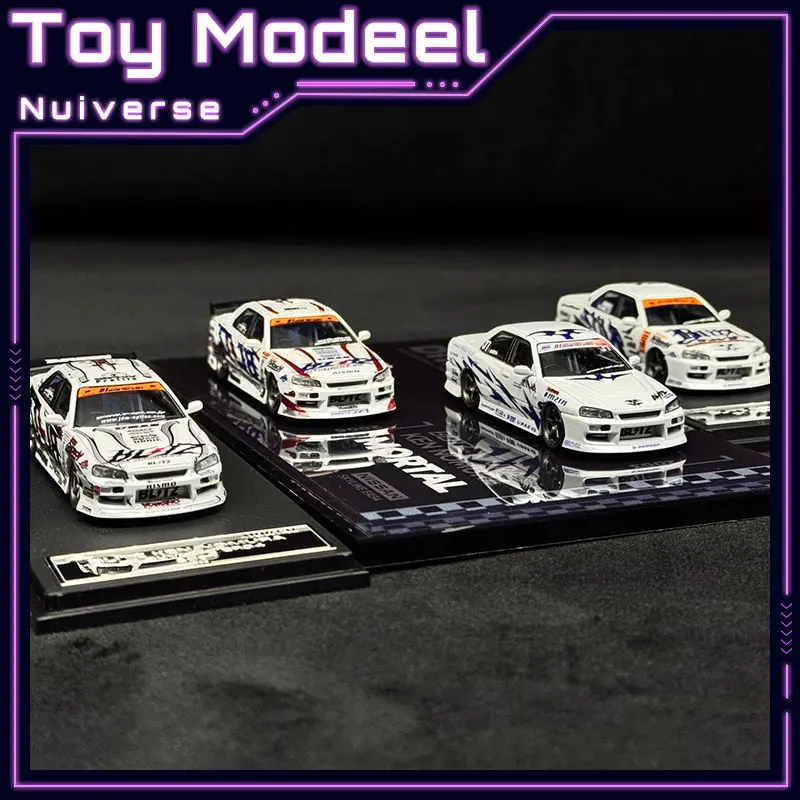 

Коллекционная масштабная модель автомобиля Nissan GTR ER34 Skyline Drift Version 1:64 Hi Det Real Sim из литого сплава – идеальный подарок