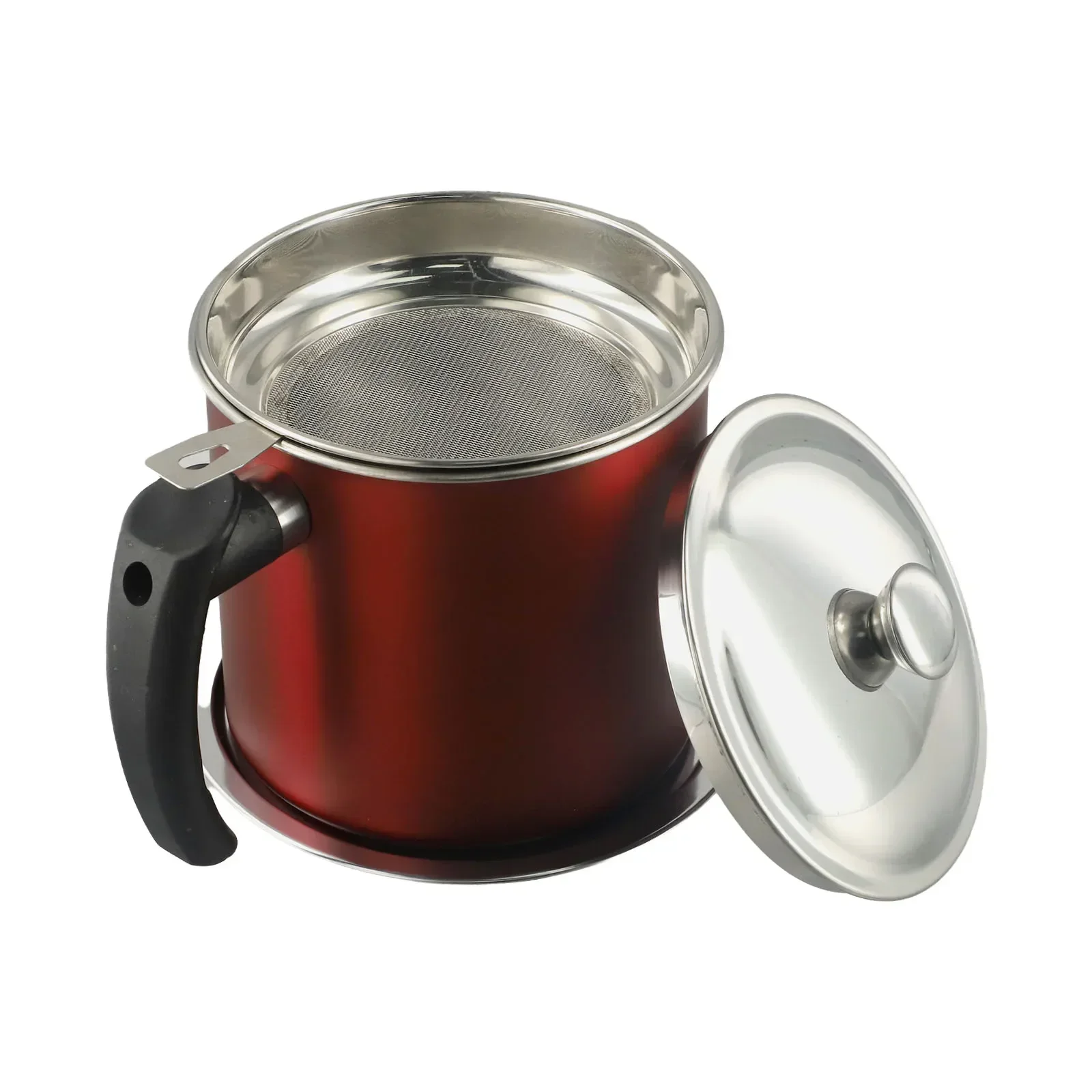 

Grease Strainer With Lid Stainless Steel Oil Pot Dishwasher Safe Easy To Clean High Temperature Resistant Odor-Free
