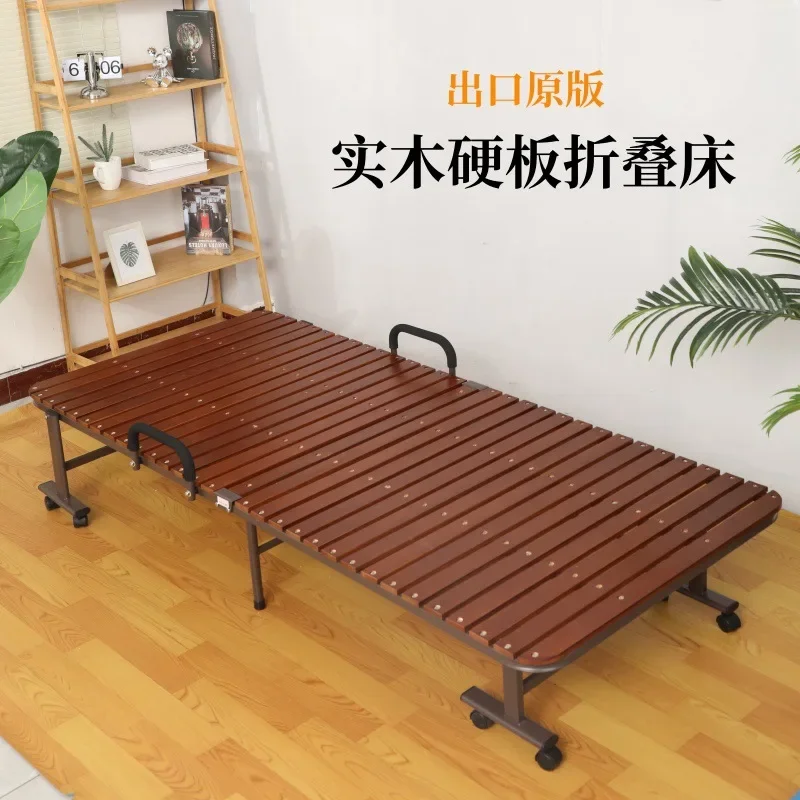 Export solid wood hardboard folding bed, office lunch break single bed, nap bed