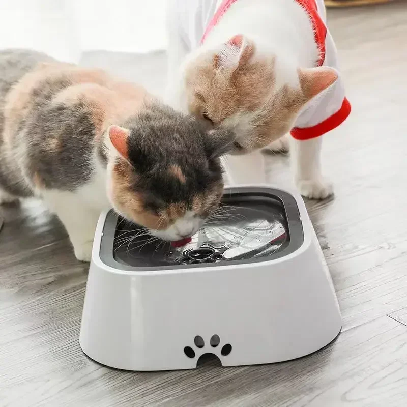 1.5L dog drinking bowl ABS plastic pet floating bowl non-wet mouth non-spill cat and dog drinking fountain