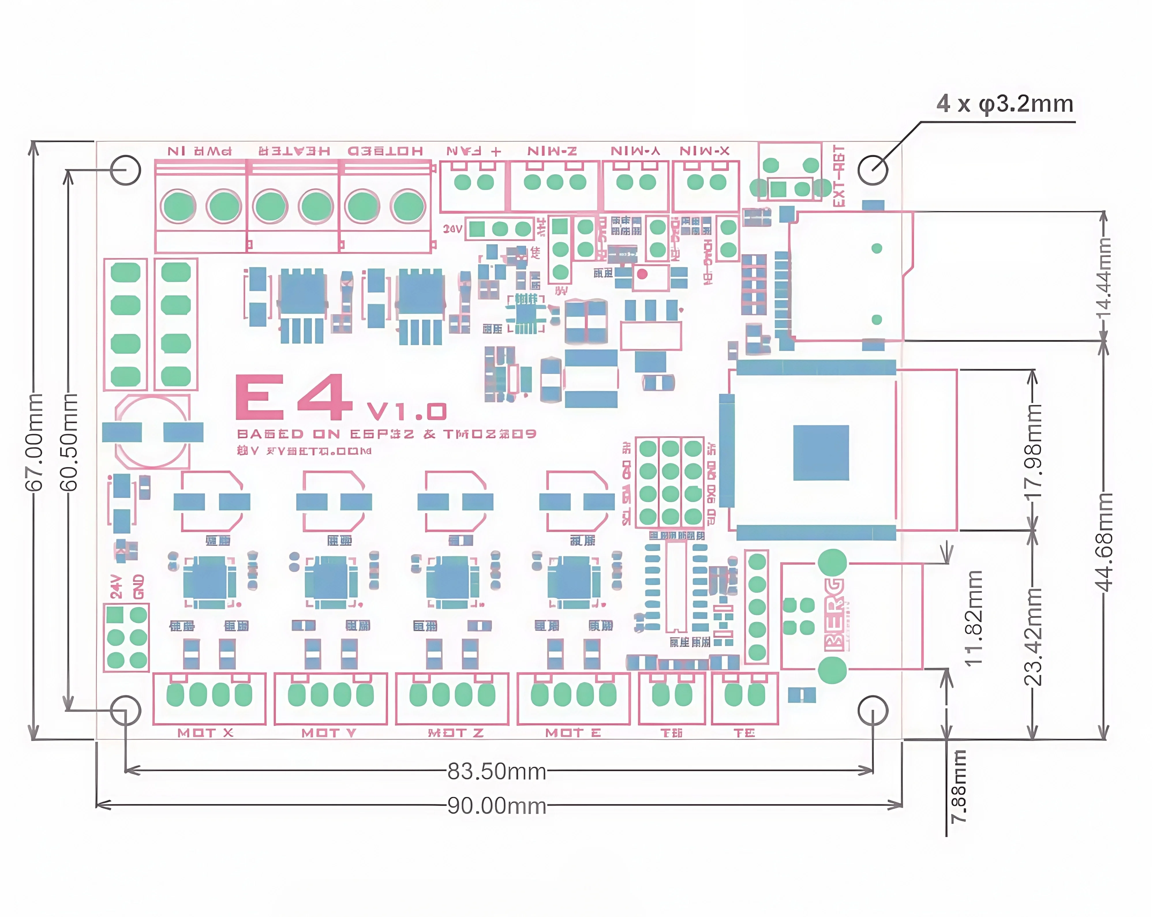 3D printer motherboard E4 V1.0 ESP32 motherboard control board integrated TMC2209 driver with WIFI