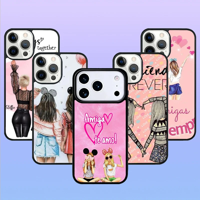 Girls Bff Best Friends Forever Always Phone Case For iPhone 17 16 15 14 13 12 Plus 11 Pro Max Funda Shockproof Cover