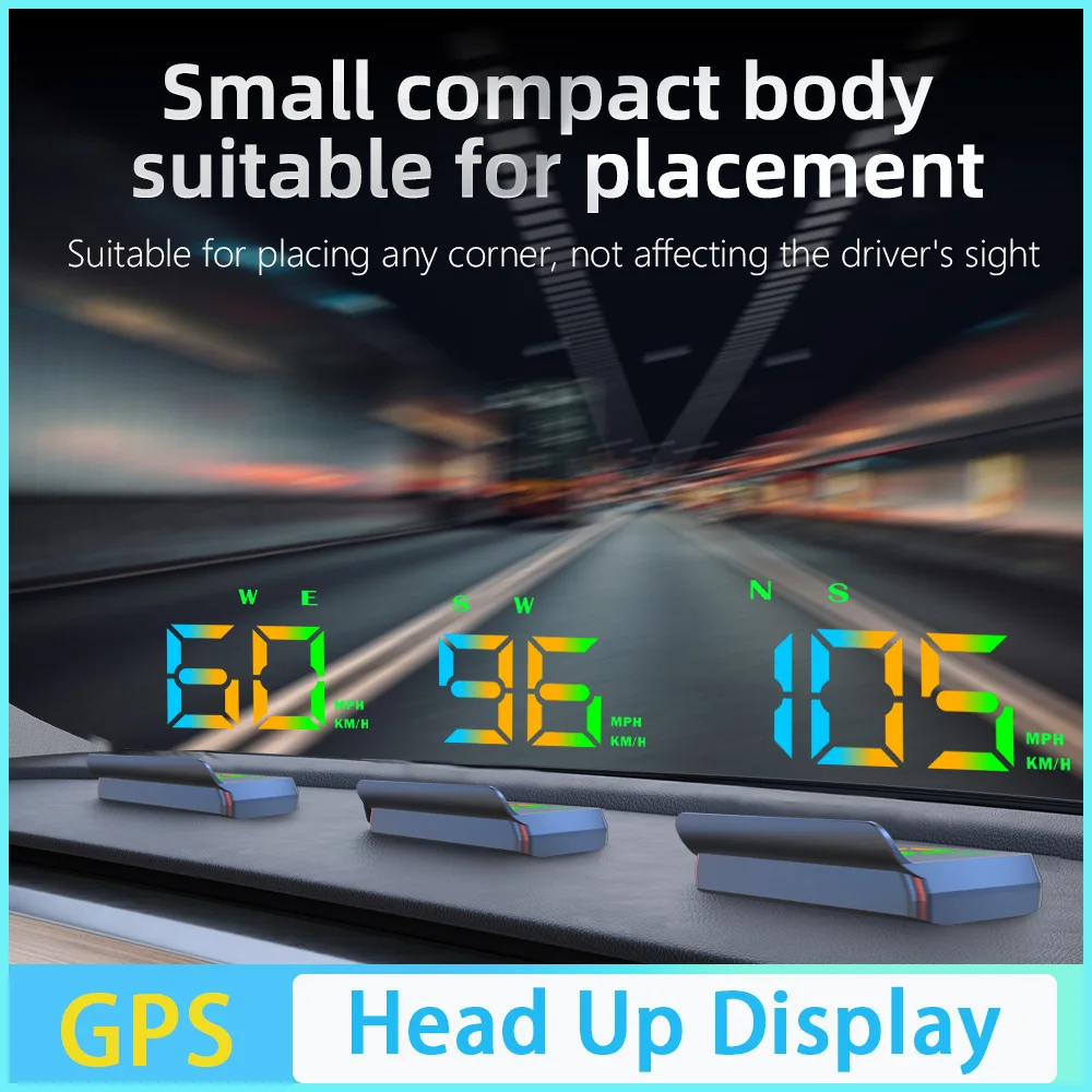 

W2S Car HUD GPS Head Up Display Auto Digital KMH/MPH Speedometer Color Font Speed Board Projection USB 5V