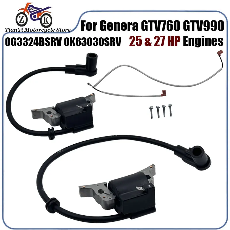 

0K63030SRV Ignition Coil Module Kit Replacement Fit For Genera GTV760 GTV990 GTV-760 GTV-990 25HP 27 HP Engines 0G3224ASRV