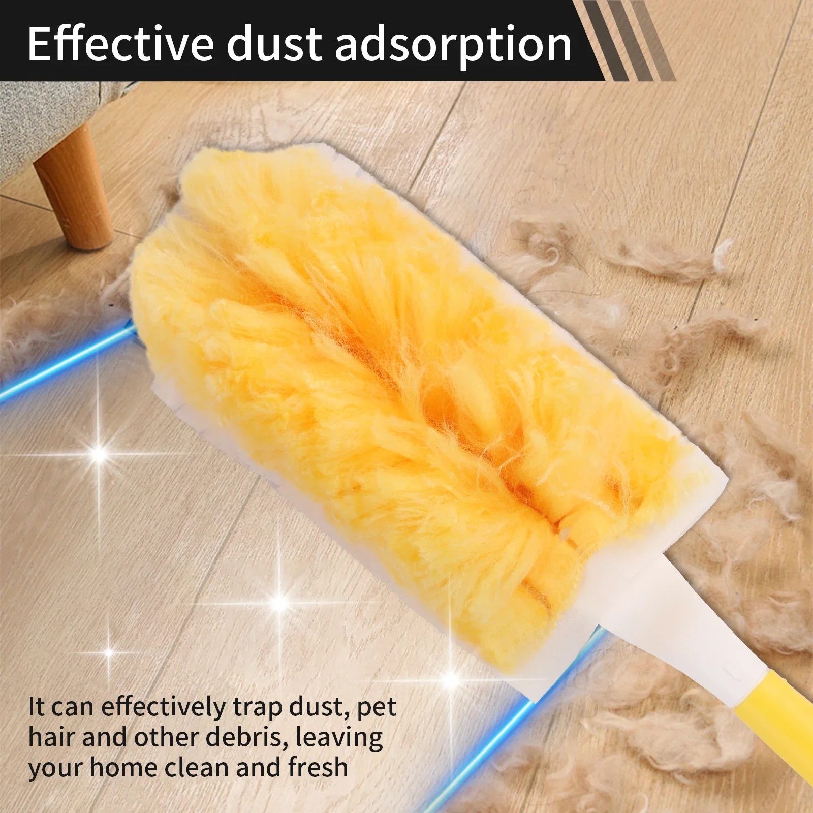 Picture 6: Electrostatic Brush Disposable Dual Sided Duster Retractable Pole 360° Replaceable Cleaning Ceiling Fan Dusting for swiffer