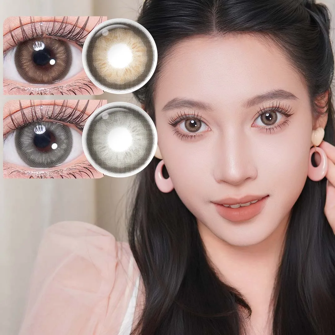 New! Magister Glowy Brown/Gray Color Contact Lenses Natural Doll Eye Cosmetics Lenses Beauty Pupils Color Lenses 6 Months 1Pairs