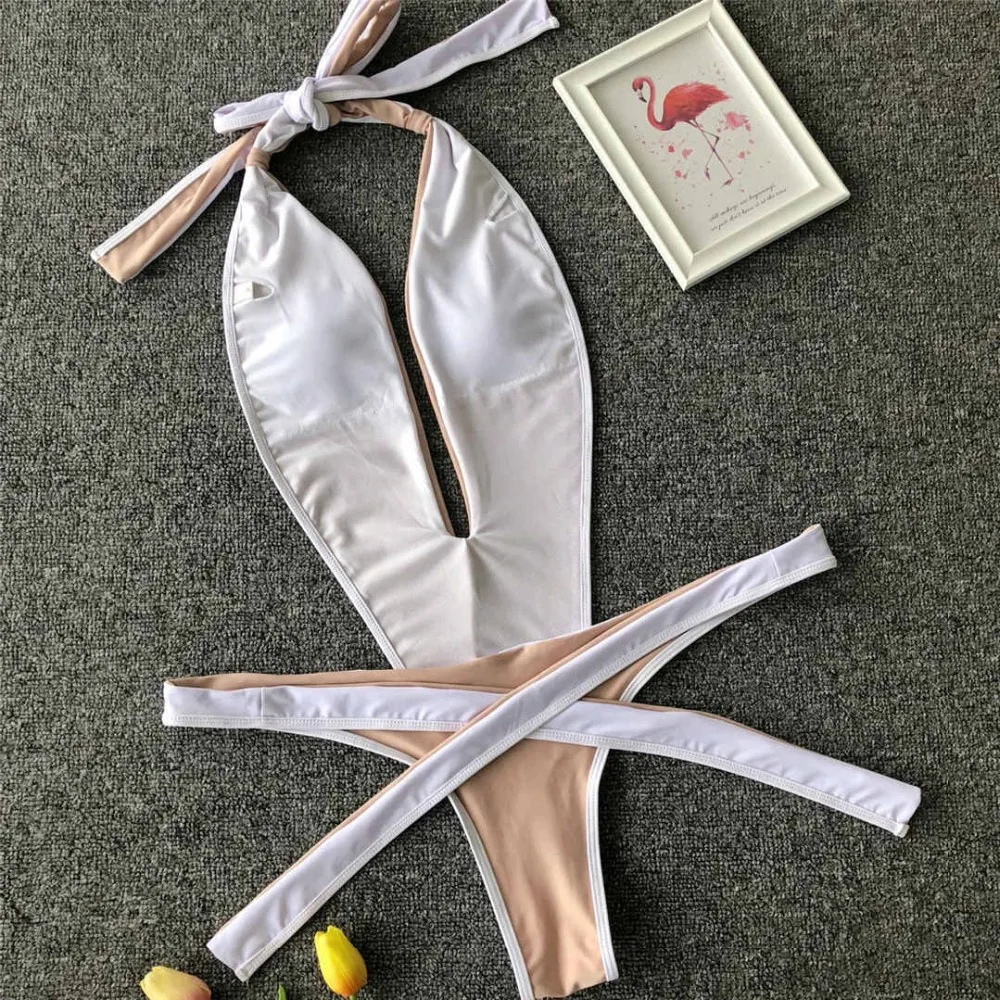2026 Neon-Grüner Damen-Badeanzug, High-Cut, Rückenfrei, Einteiliger Badeanzug, Sexy Neckholder-Badeanzug, Monokini V1336G – Detail 29