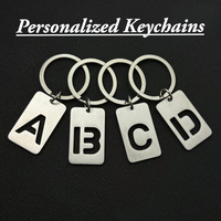 Stainless Steel Hollowed Out 26 Letter Creative Keychain Pendant Man Woman Backpack Key Ring Chain Car Personalized Keyring Gift
