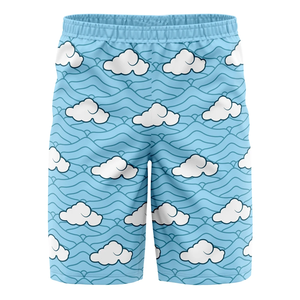 Trendy Unisex Collectible Demon Slayer Cloud Shorts Soft Fabric Bottoms Ideal For Night Out And Casual Street Style Looks