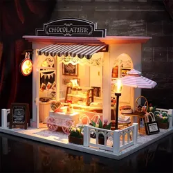 Diy Doll House Toys for Children Furniture Miniature Wooden Assembly Dollhouse casa Handmade creative  Birthday Gifts