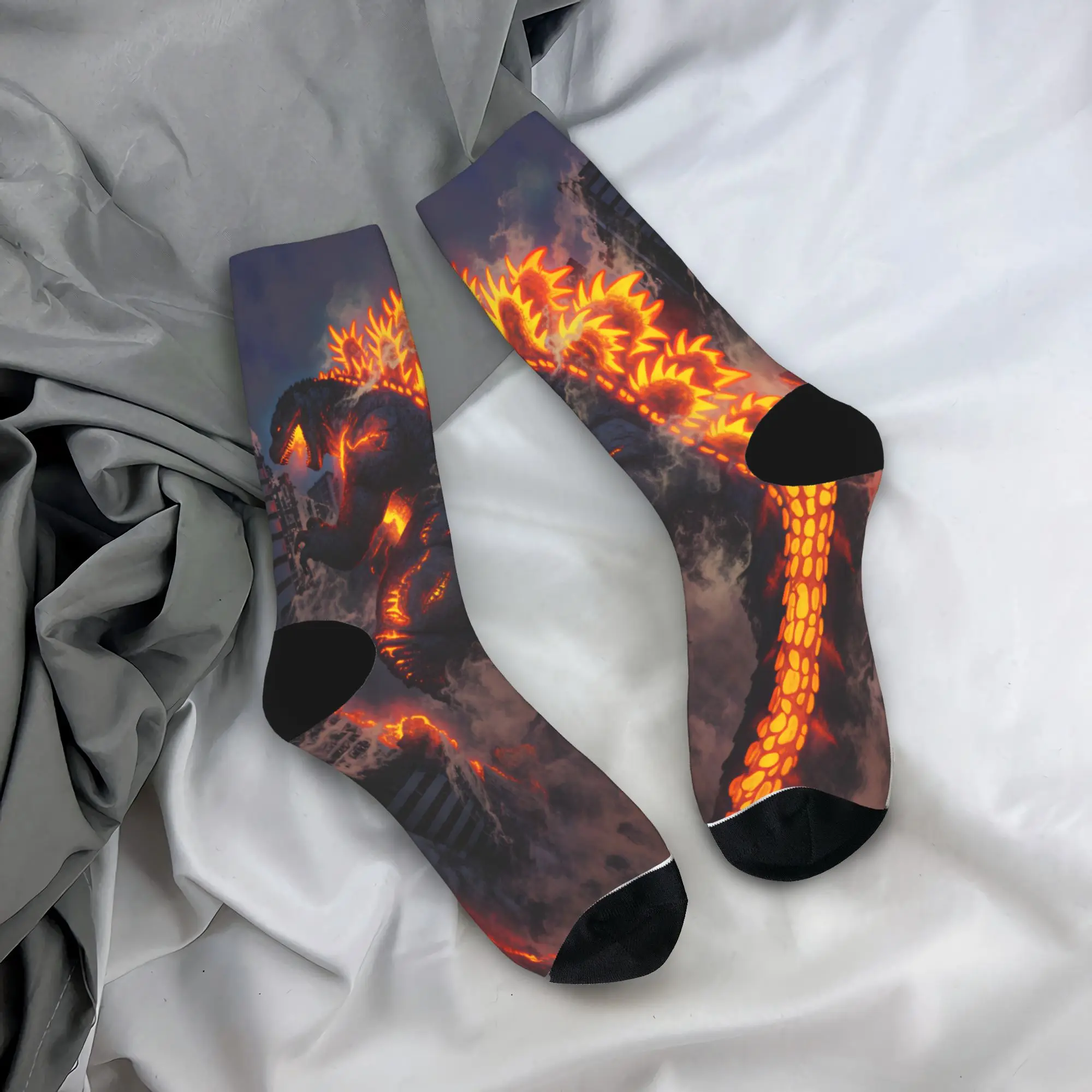 M-Monster King Stockings  Printed Trendy Socks Autumn Anti Sweat Socks Unisex Men Cycling Quality Socks