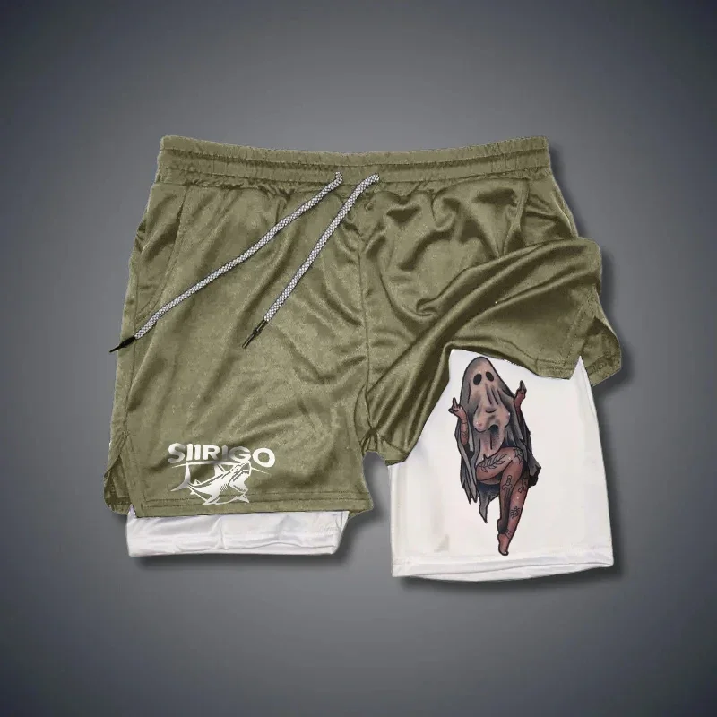 2024Berserk شورت رياضي رجالي 2 في 1، شورت جري سريع الجفاف، شورت للتدريب على اللياقة البدنية في صالة الألعاب الرياضية واللياقة البدنية للرجال #3