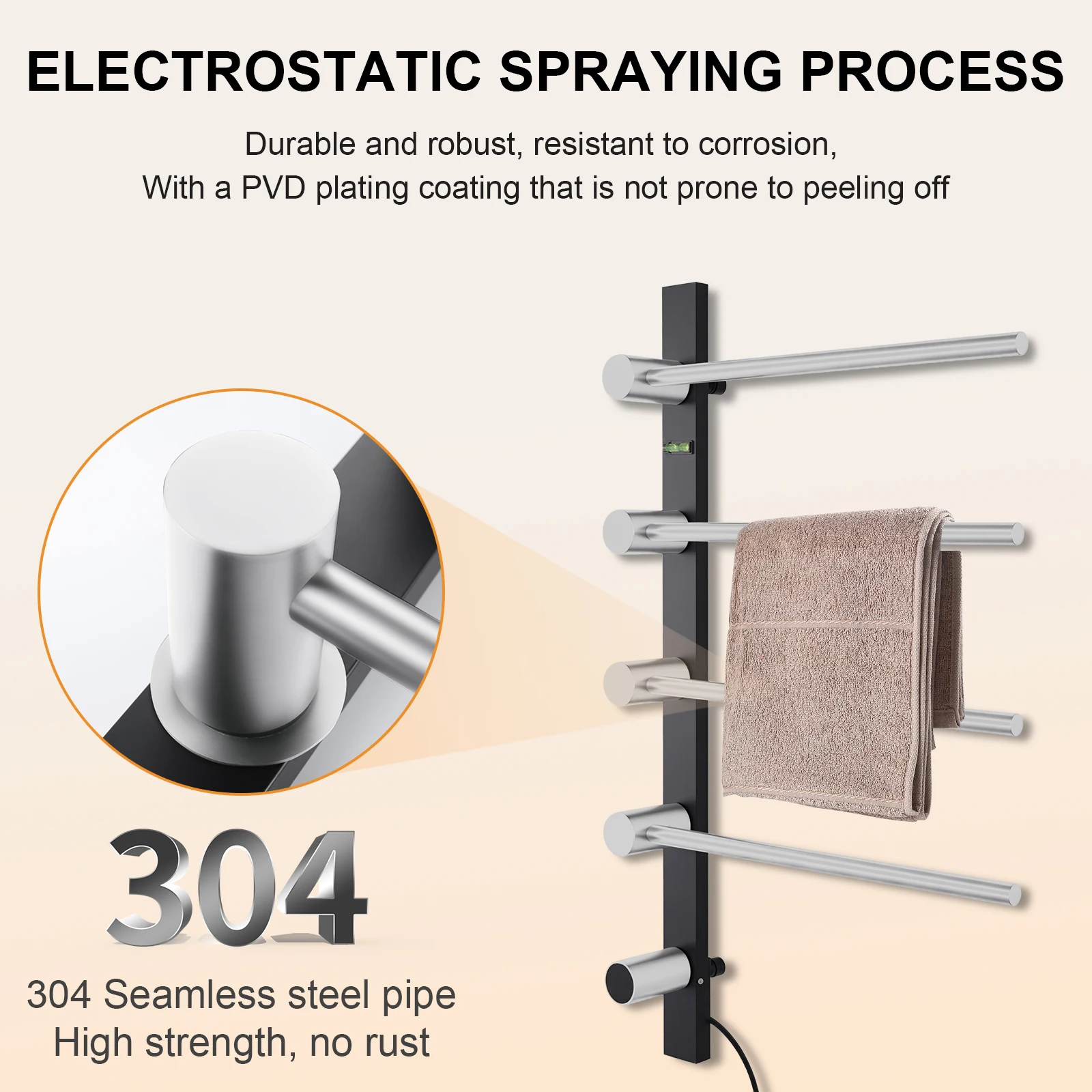 رف المناشف الكهربائية المثبت على الحائط، قضيب المناشف الساخن، درجة حرارة قابلة للتعديل، شريط المناشف الساخن للفندق، مركز السباحة، الحمام