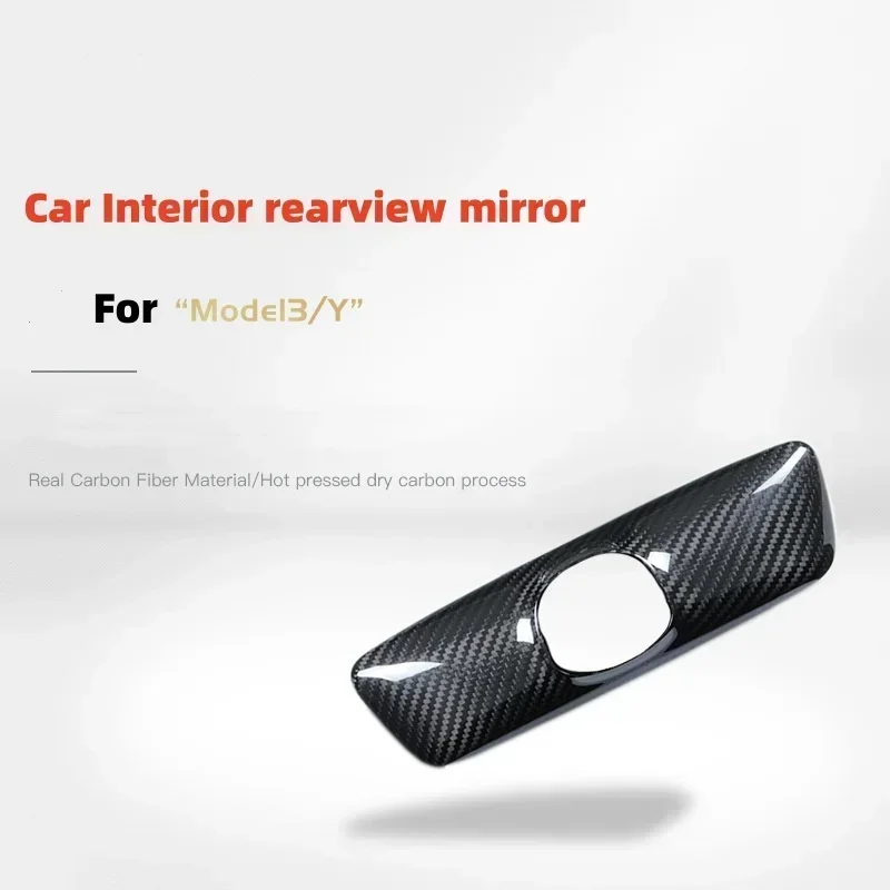 Rearview Mirror Cover for Tesla Model Y/3/3+ Highland 2024 3K240G Real Carbon Fiber Rear View Mirror Shell Car Accessories Decor