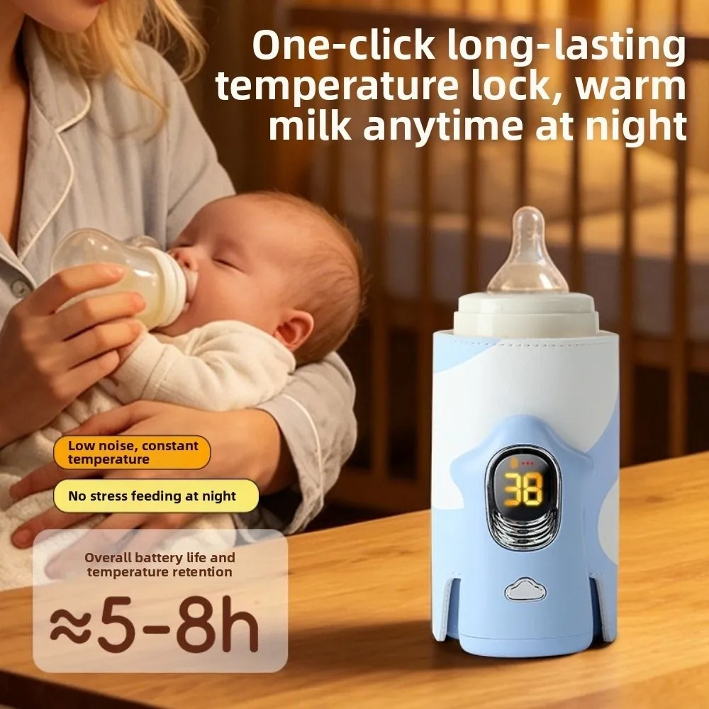 

Multifunction Baby Bottle Warmer Wireless LED Display Breast Milk Warmer 6 Heat Level Accurate Temperature Control