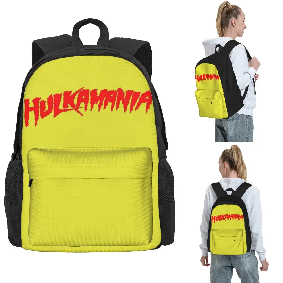 Hulk Hogan Hulkamania Ransel Anak Laki-laki Perempuan Tas Buku Kapasitas Besar Tas Sekolah Siswa Tas Bahu Ransel Travel