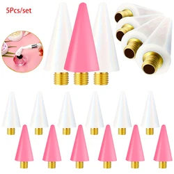 5Pcs Nail Dotting Wax Pen Replaceable Head Beads Rhinestones Gems Picker Dotting Pen Manicure Self-adhesive Nail Art Tools