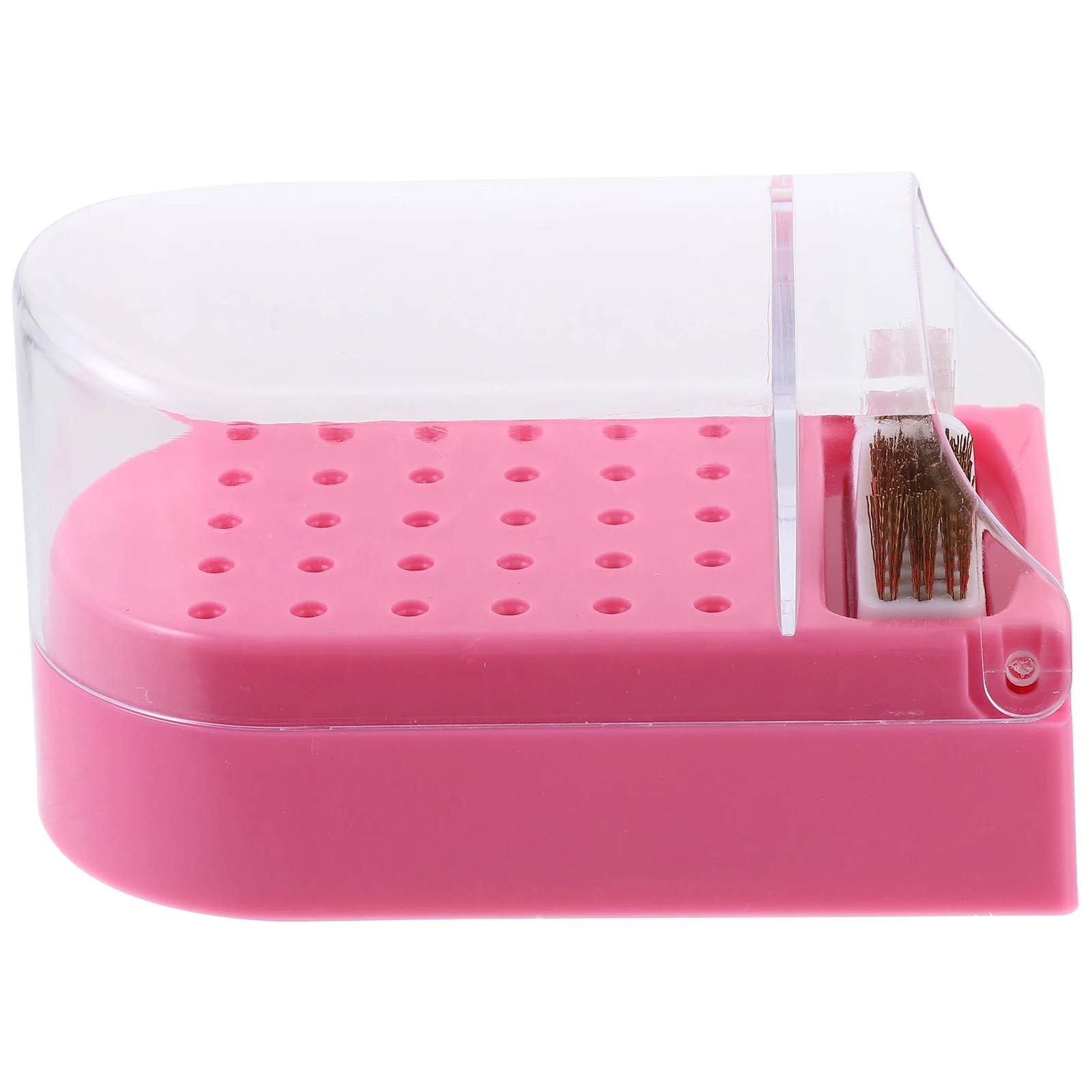 

30 Holes Nail Drill Bits Storage Box Transparent Durable Manicure Tool Display ganizer For Home Salon Color